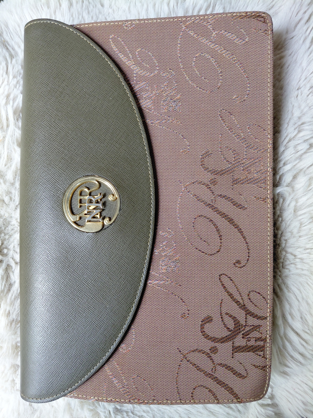 Vintage NINA RICCI Maroquinerie Clutch Bag NR Monogram Made in Italy